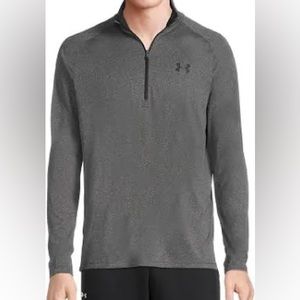 underarmour Mens 1/4 Zip Pullover Lightweight Sweatshirt. Charcoal Gray